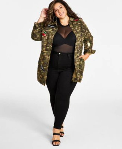 Nina Parker Plus Size Camo Vest Nina Parker Trendy Plus Size