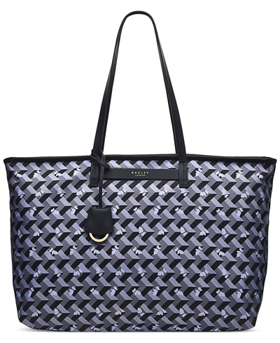 Radley London Finsbury Park Geo Dog Extra-large Zip Top Tote In Thunder