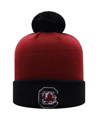 Top Of The World Men's  Garnet, Black South Carolina Gamecocks Core 2-tone Cuffed Knit Hat With Pom In Red