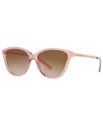 Michael Kors Women's Tulum Sunglasses, Mk2139u 54 In Pink Transparent,brown Pink Gradient