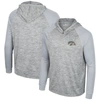 Colosseum Gray Iowa Hawkeyes Cybernetic Raglan Quarter-zip Hooded Top In Gray