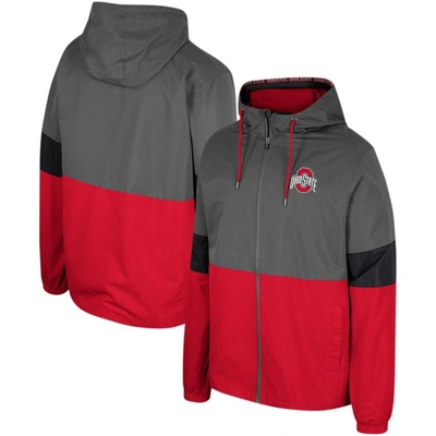 COLOSSEUM COLOSSEUM CHARCOAL OHIO STATE BUCKEYES MILES FULL-ZIP JACKET