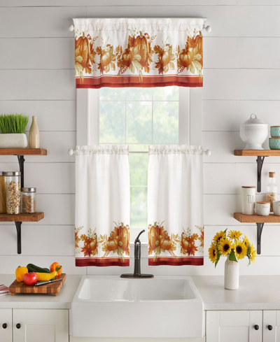 Elrene Autumn Pumpkin Grove Fall Harvest Tiers And Valance Set, 3 Piece, 60" X 36" In Multi