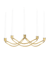 NOVOGRATZ COLLECTION THE NOVOGRATZ STAINLESS STEEL 5 CANDLE CANDELABRA, 18" X 5" X 4"