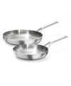 Oxo Mira Tri-ply Stainless Steel 2 Piece Frying Pan Set In Stainless Steel