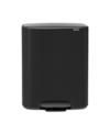 Brabantia Bo Step On Dual Compartment Trash Can, 2 X 8 Gallon, 2 X 30 Liter In Matte Black