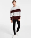 AND NOW THIS NOW THIS MENS REGULAR FIT COLORBLOCKED STRIPE SWEATER SKINNY FIT STRETCH JEANS CREATED FOR MACYS