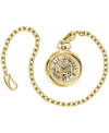 BULOVA MEN'S AUTOMATIC CLASSIC SUTTON GOLD-TONE STAINLESS STEEL CHAIN POCKET WATCH 50MM