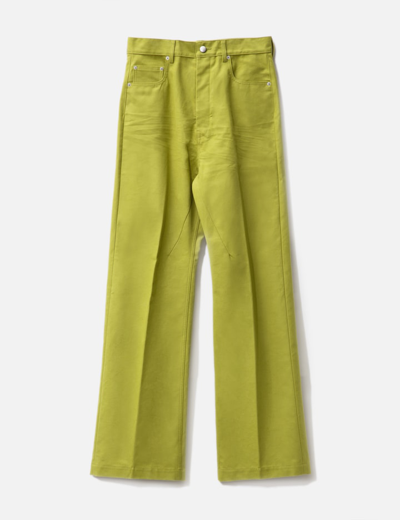 Rick Owens Mens Acid Geth Branded-hardware Relaxed-fit Jeans In Yellow