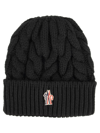 MONCLER MONCLER GRENOBLE LOGO EMBROIDERED KNITTED BEANIE