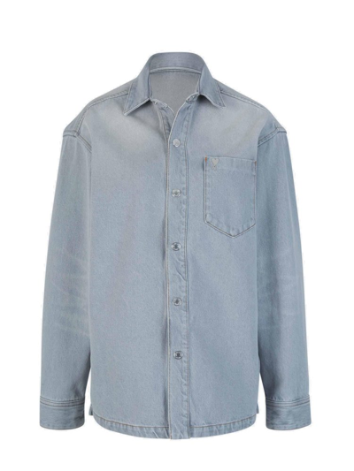 Ami Alexandre Mattiussi Ami Paris Buttoned Denim Jacket In Grey