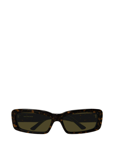 Balenciaga Eyewear Oversize Rectangle Frame Sunglasses In Brown