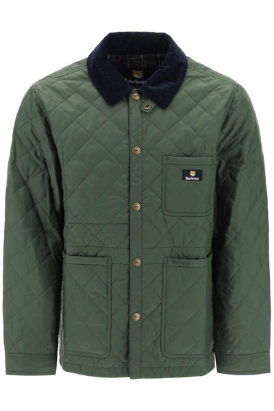 Barbour X Maison Kitsune Kenning Quilt Jacket Green