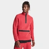 Nike Men's Tech Fleece Half-zip Sweatshirt In Light University Red/black