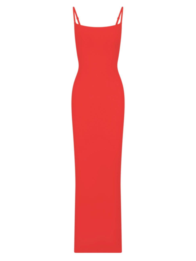 Skims Womens Poppy Soft Lounge Ribbed Stretch-jersey Maxi Dress