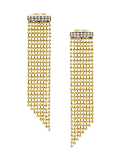Saks Fifth Avenue Women's 14k Yellow Gold & 0.125 Tcw Diamond Beaded Fringe Earrings