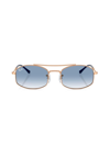 Ray Ban Rb3719 Sunglasses Rose Gold Frame Blue Lenses 51-20