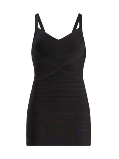 Herve Leger Icon Bandage Bustier Mini Dress In Black