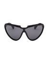 Max Mara Emil Acetate Shield Sunglasses In Black Smoke