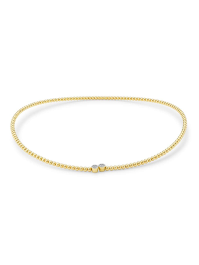 Saks Fifth Avenue Women's 14k Yellow Gold & 0.1 Tcw Diamond Beaded Collar Necklace