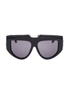Max Mara Women's Orsola 57mm Shield Sunglasses In Black Smoke
