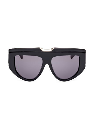 Max Mara Women's Orsola 57mm Shield Sunglasses In Black Smoke