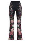 ALICE AND OLIVIA WOMEN'S OLIVIA FLORAL FLARED PANTS
