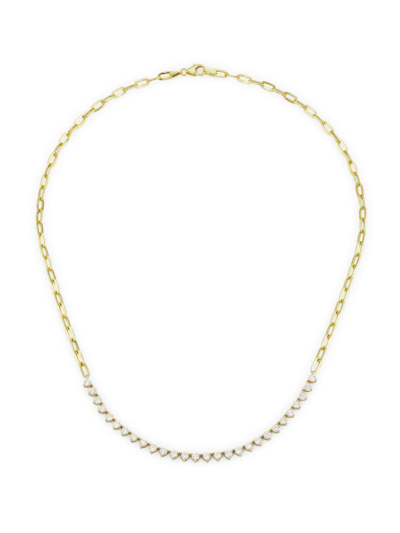 Saks Fifth Avenue Women's 14k Yellow Gold & 2 Tcw Diamond Paper Clip Necklace