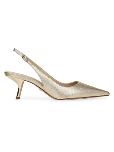 Sam Edelman Bianka Slingback Pumps Gold Leaf In Neutral
