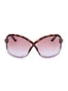 Tom Ford Women's Bettina 68mm Square Sunglasses In Blonde Havana Gradient Violet