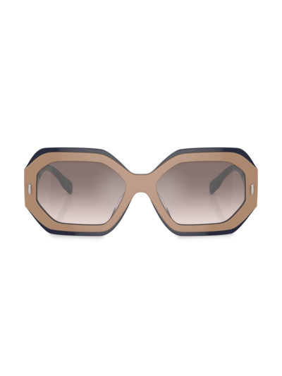 Tory Burch Miller Geometric Sunglasses In Tan