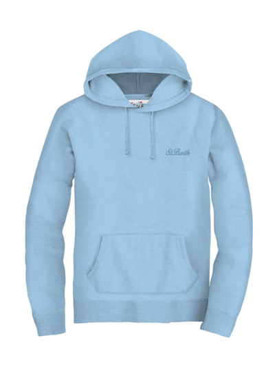 Mc2 Saint Barth Men's St. Barth Embriodered Hoodie In Light Blue