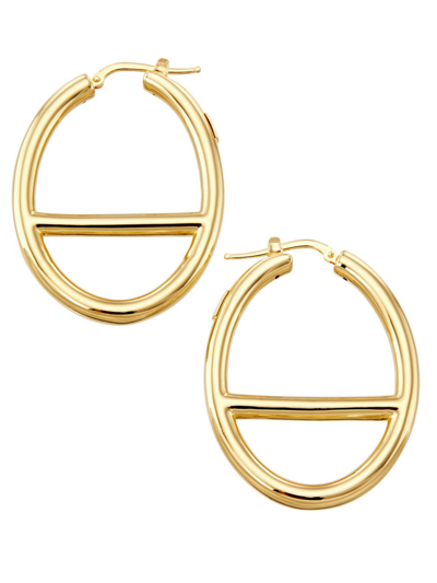 Saks Fifth Avenue Women's 14k Yellow Gold Medium Oval Mariner-link Hoop Earrings