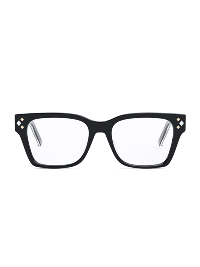 Dior Men's Cd Diamond S2f Geometric Eyeglasses In Black