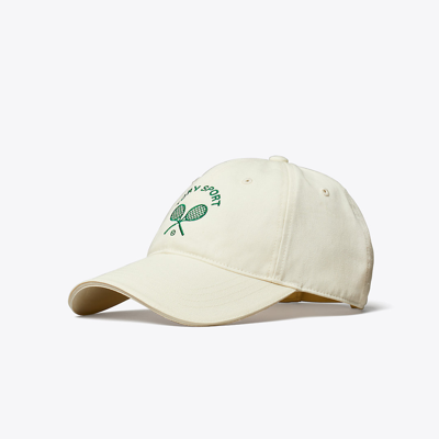 Tory Sport Tory Burch Embroidered Racquets Cap In New Ivory