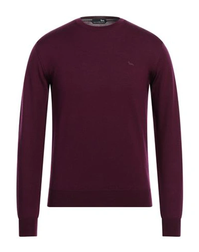 Harmont & Blaine Man Sweater Deep Purple Size S Wool In Purple