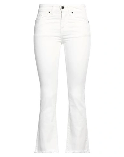 Siste's Woman Pants White Size 6 Cotton, Elastane In White