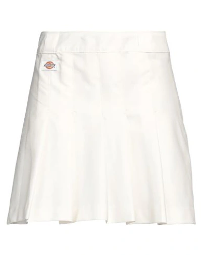 Dickies Woman Mini Skirt Cream Size L Polyacrylic, Cotton In White