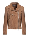 Sword 6.6.44 Woman Jacket Camel Size 10 Soft Leather In Beige