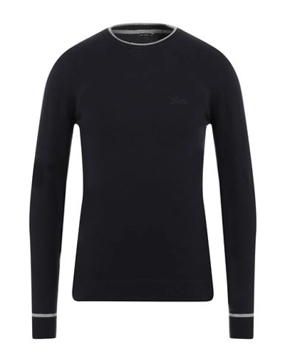 Guess Man Sweater Midnight Blue Size S Cotton, Polyamide, Elastane In Blue