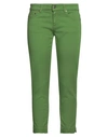 Dondup Woman Pants Green Size 27 Cotton, Elastomultiester, Elastane In Green