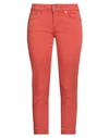 Dondup Woman Pants Rust Size 29 Cotton, Elastomultiester, Elastane In Red