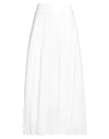 European Culture Woman Maxi Skirt Ivory Size Xxs Cotton, Elastane In White