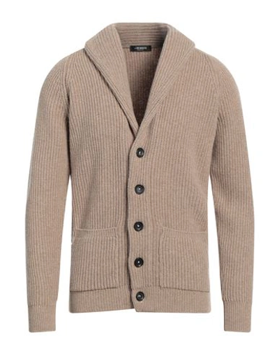 +39 Masq Man Cardigan Sand Size 46 Wool In Beige