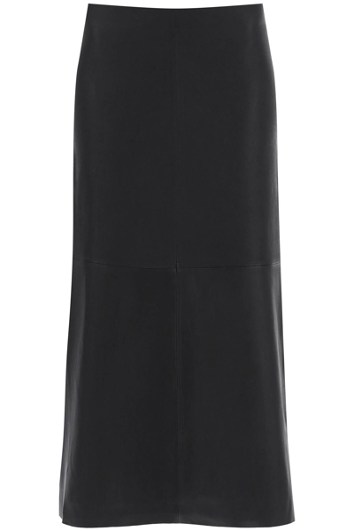 By Malene Birger Simoas Leather Midi Skirt In Black