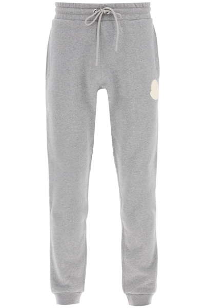 Moncler Drawstring Cotton-jersey Track Pants In Grey