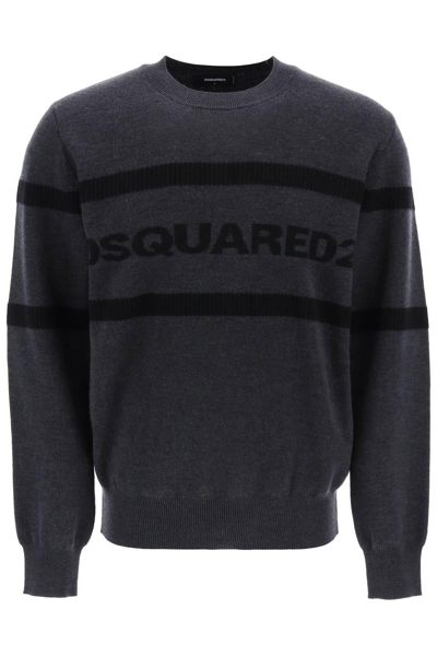 DSQUARED2 JACQUARD LOGO LETTERING SWEATER