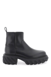 Off-white Man Ankle Boots Black Size 7 Leather In Black