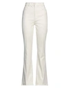Mother Woman Jeans Ivory Size 25 Cotton, Polyester, Elastane In White