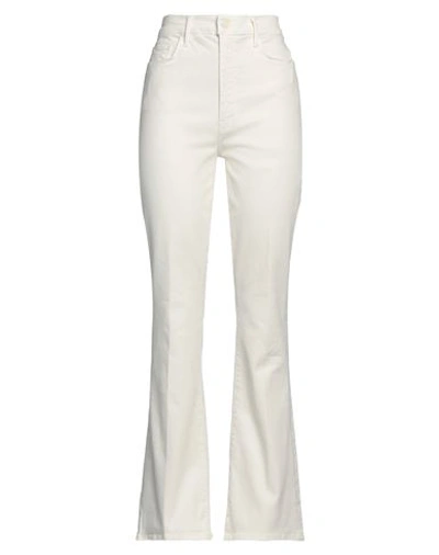Mother Woman Jeans Ivory Size 25 Cotton, Polyester, Elastane In White